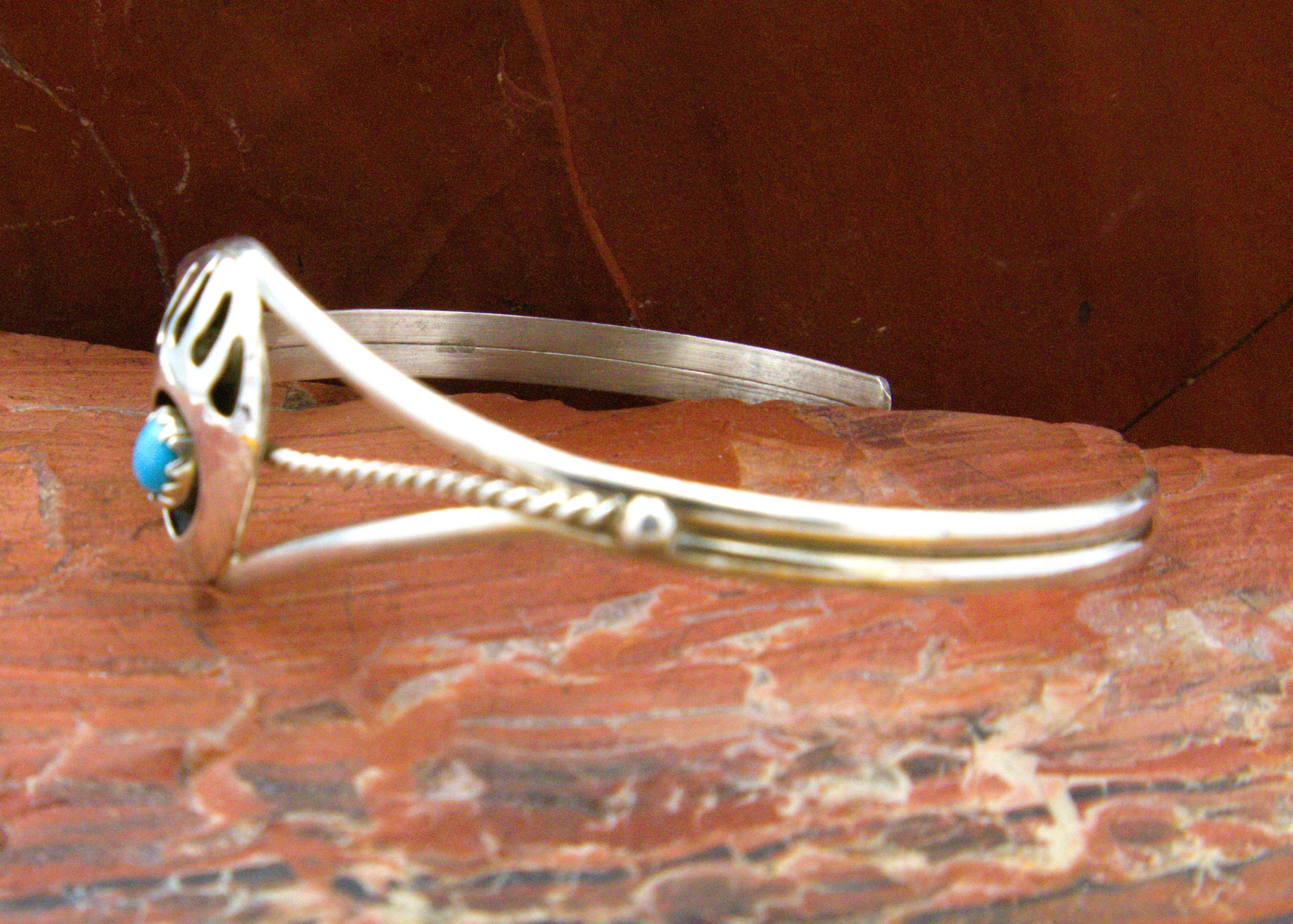 Turquoise Bear Paw Native American Cuff Bracelet