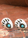Native American Bear Paw Turquoise Post Earrings EE05