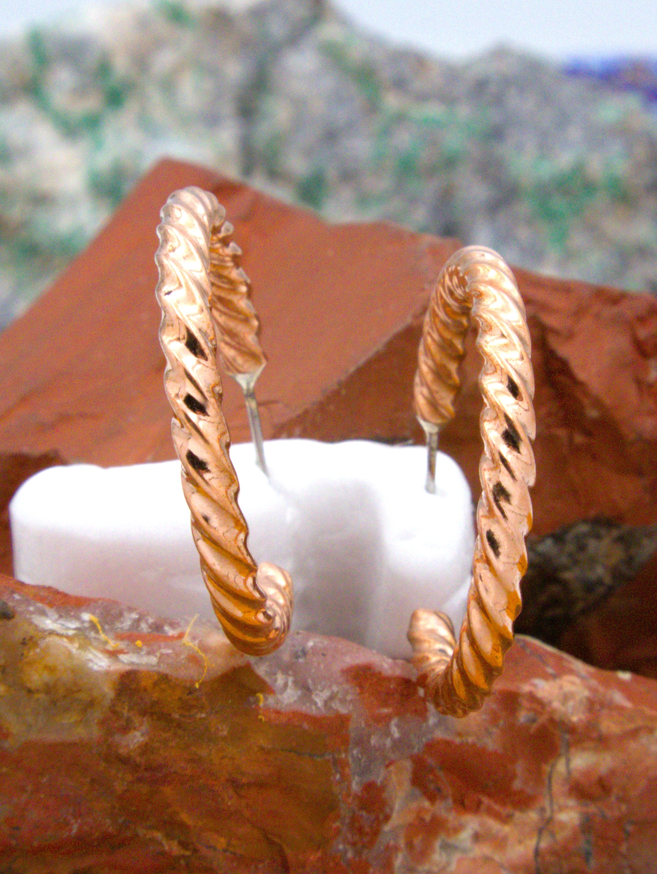 Native American Copper Hoop Earrings