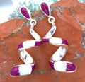 Sterling Silver Sugalite Opal Coiled Southwestern Dangle Earrings EO10