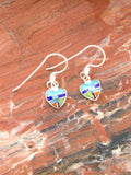 Turquoise Lapis Sterling Silver Dangle Earrings EO13