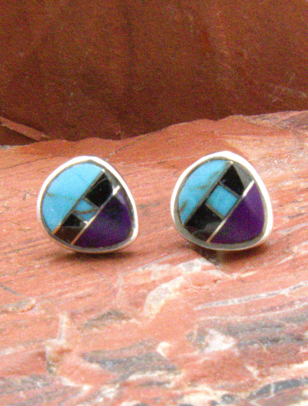 Turquoise Coral Sugalite Kachina Pendant and Earrings Turquoise Jewelry Set  EO14PO30