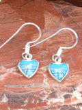 Sterling Silver Turquoise Opal Heart Earrings EO15