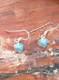 Sterling Silver Turquoise Opal Heart Earrings EO15