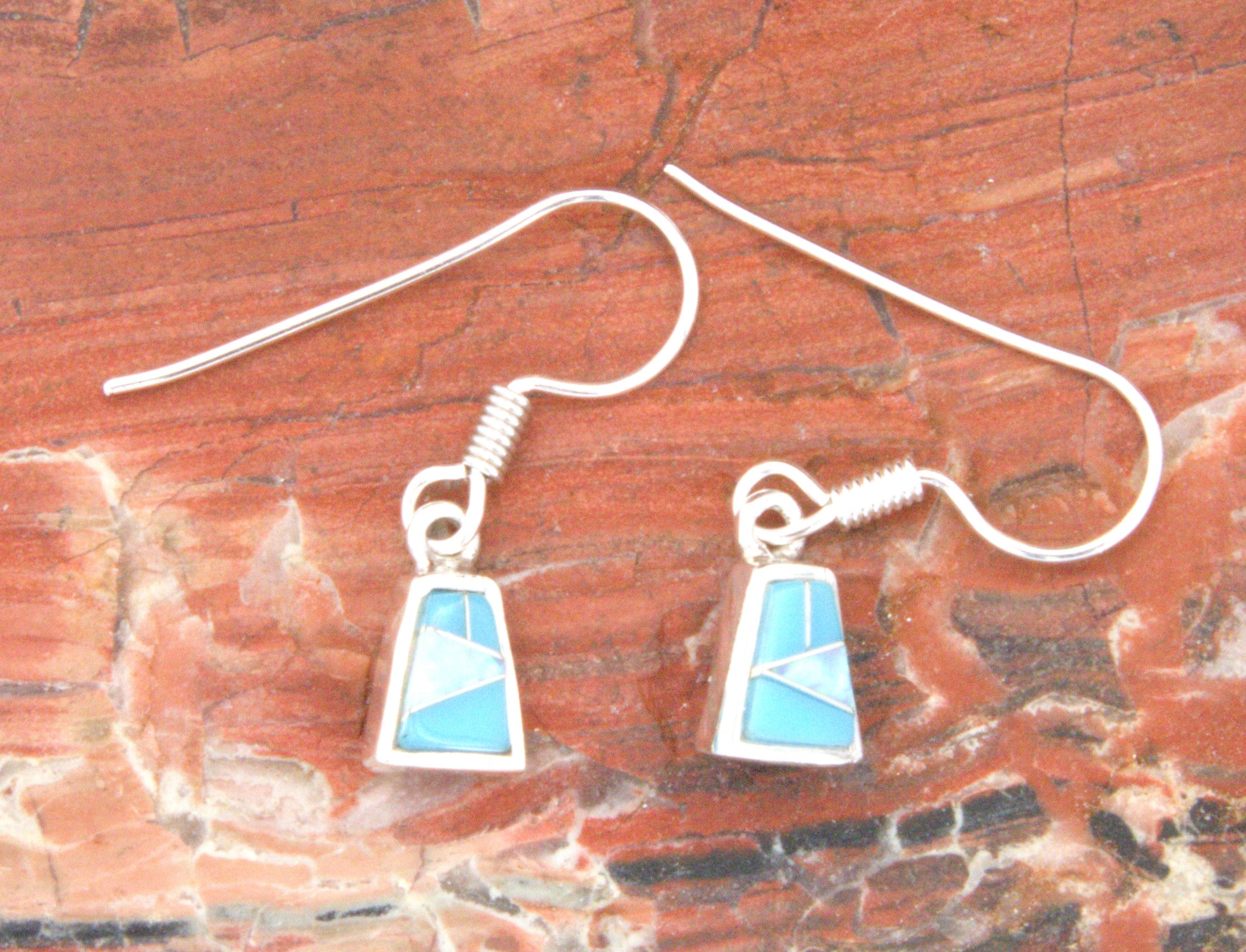Turquoise Jewelry Sterling Silver Turquoise Opal Dangle Earrings EO20