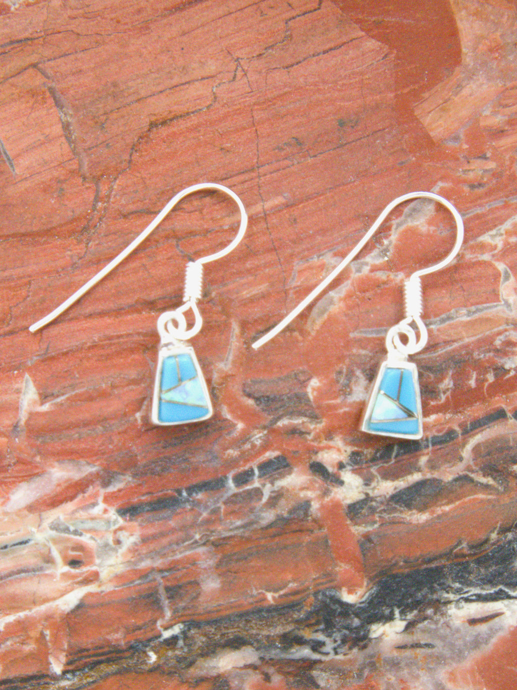 Turquoise Jewelry Sterling Silver Turquoise Opal Dangle Earrings EO20