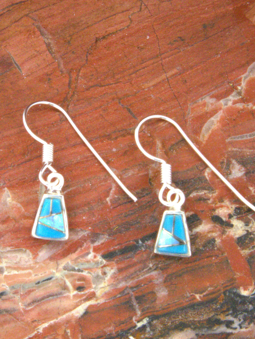 Turquoise Jewelry Sterling Silver Turquoise Opal Dangle Earrings EO20
