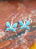 Turquoise and Opal Butterfly Dangle Earrings