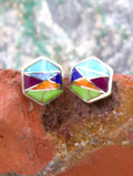 Sterling Silver Turquoise Lapis Sugalite Opal Post Earrings EO22