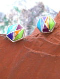 Sterling Silver Turquoise Lapis Sugalite Opal Post Earrings EO22