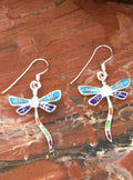 Turquoise Jewelry Sterling Silver Turquoise Dragonfly Dangle Earrings EO25