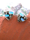 Sterling Silver Onyx Opal Post Southwestern Earrings EO27