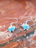 Turquoise Bear Sterling Silver Dangle Earrings