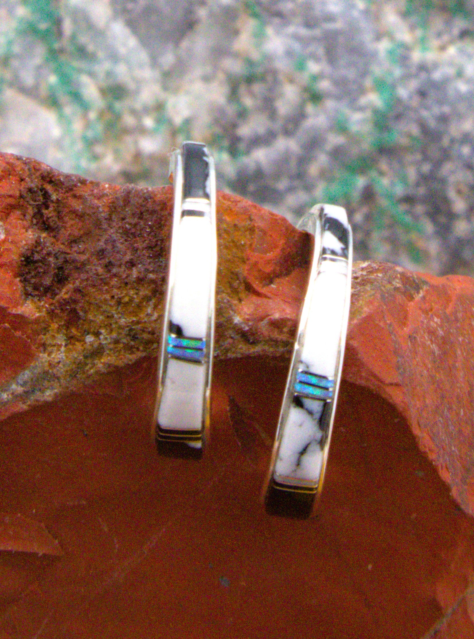 White Buffalo Turquoise Hoop Earrings