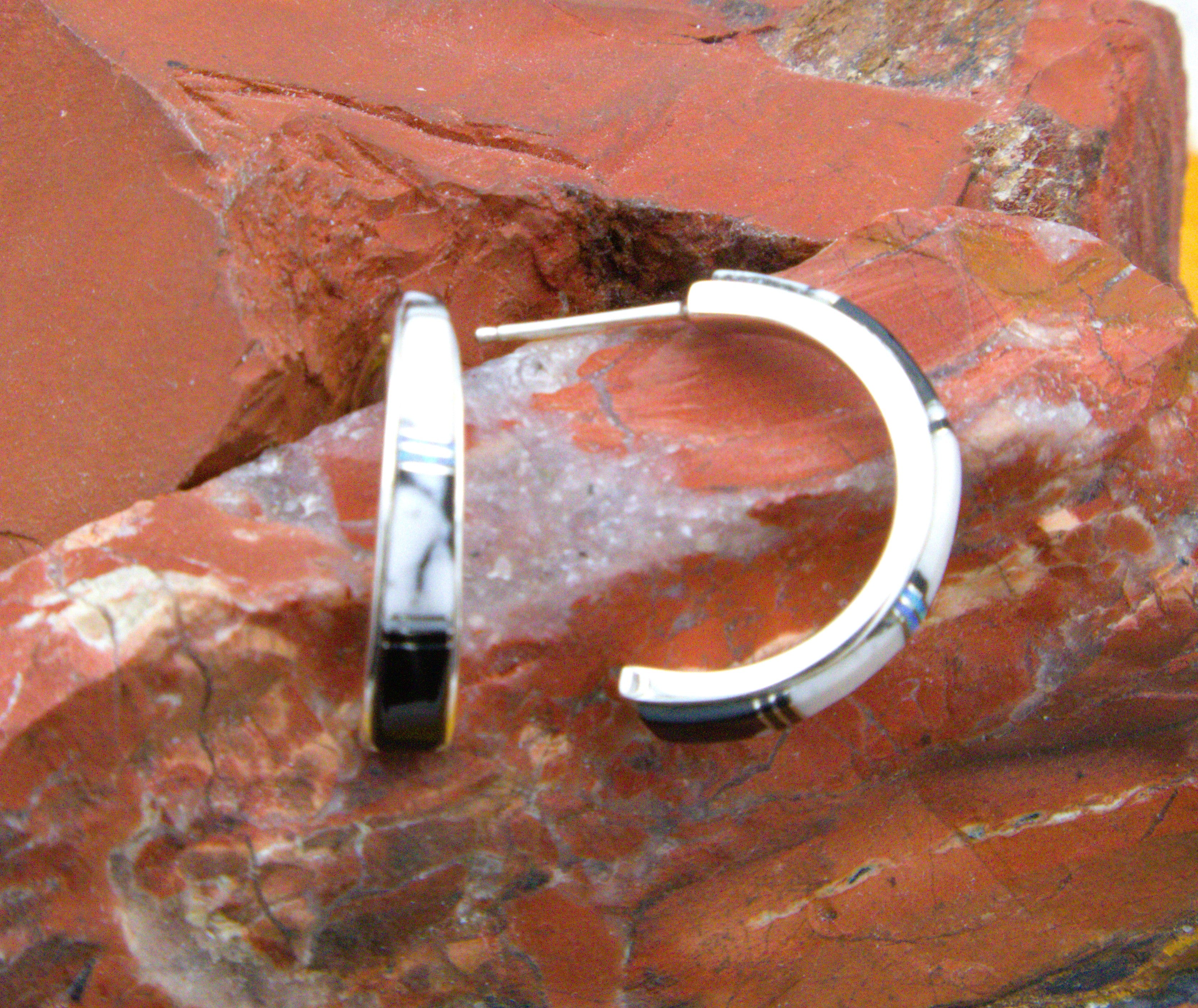 White Buffalo Turquoise Hoop Earrings