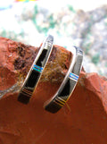 Onyx Opal Hoop Earrings