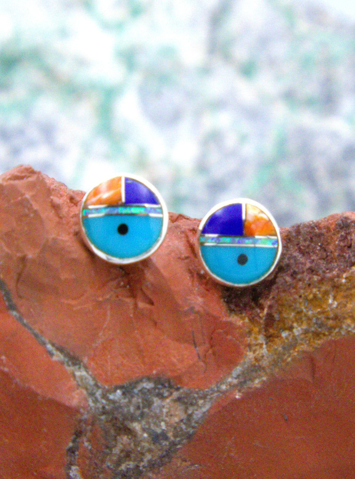 Petite Turquoise Lapis Post Earrings