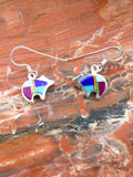 Turquoise Lapis Bear Dangle Earrings