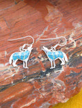 Turquoise Coyote Dangle Earrings