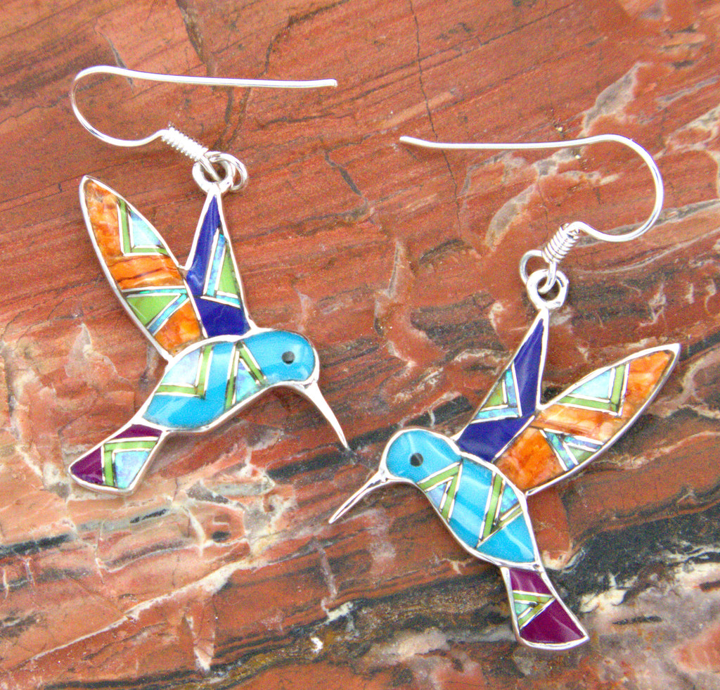 Turquoise Hummingbird Dangle Earrings EOP6