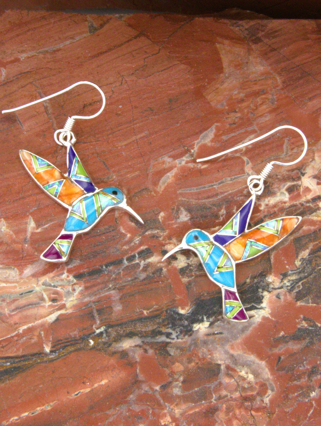 Turquoise Hummingbird Dangle Earrings EOP6