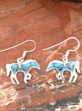 Turquoise Jewelry Turquoise Onyx Horse Dangle Earrings  EOP7