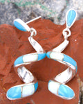 Turquoise Jewelry Sterling Silver Turquoise Opal Coiled Dangle Earrings EOP9
