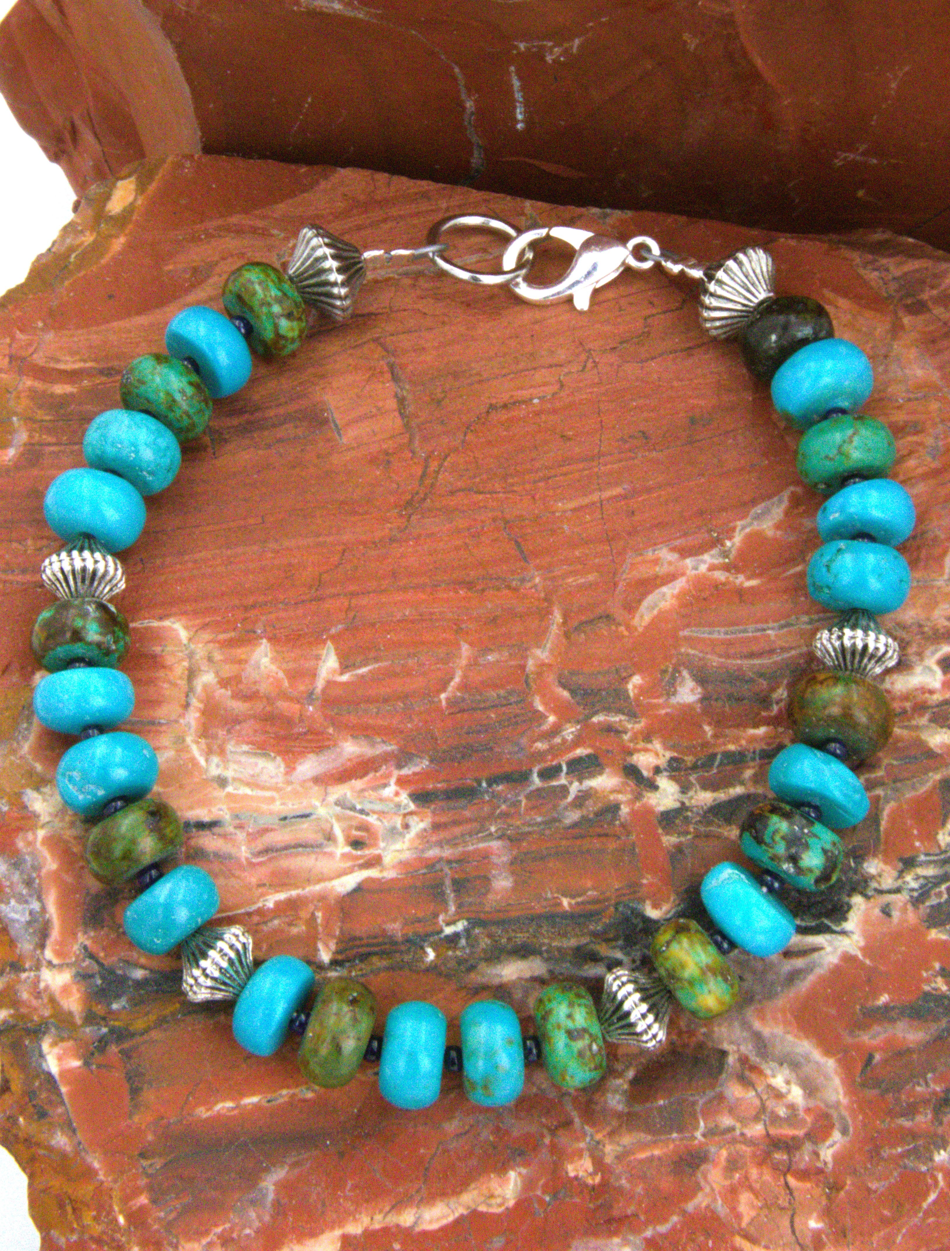 Turquoise Jewelry Turquoise Rondel Bracelet NB03