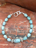 Petite Turquoise Beaded Bracelet 7 and 1/2"  NB04