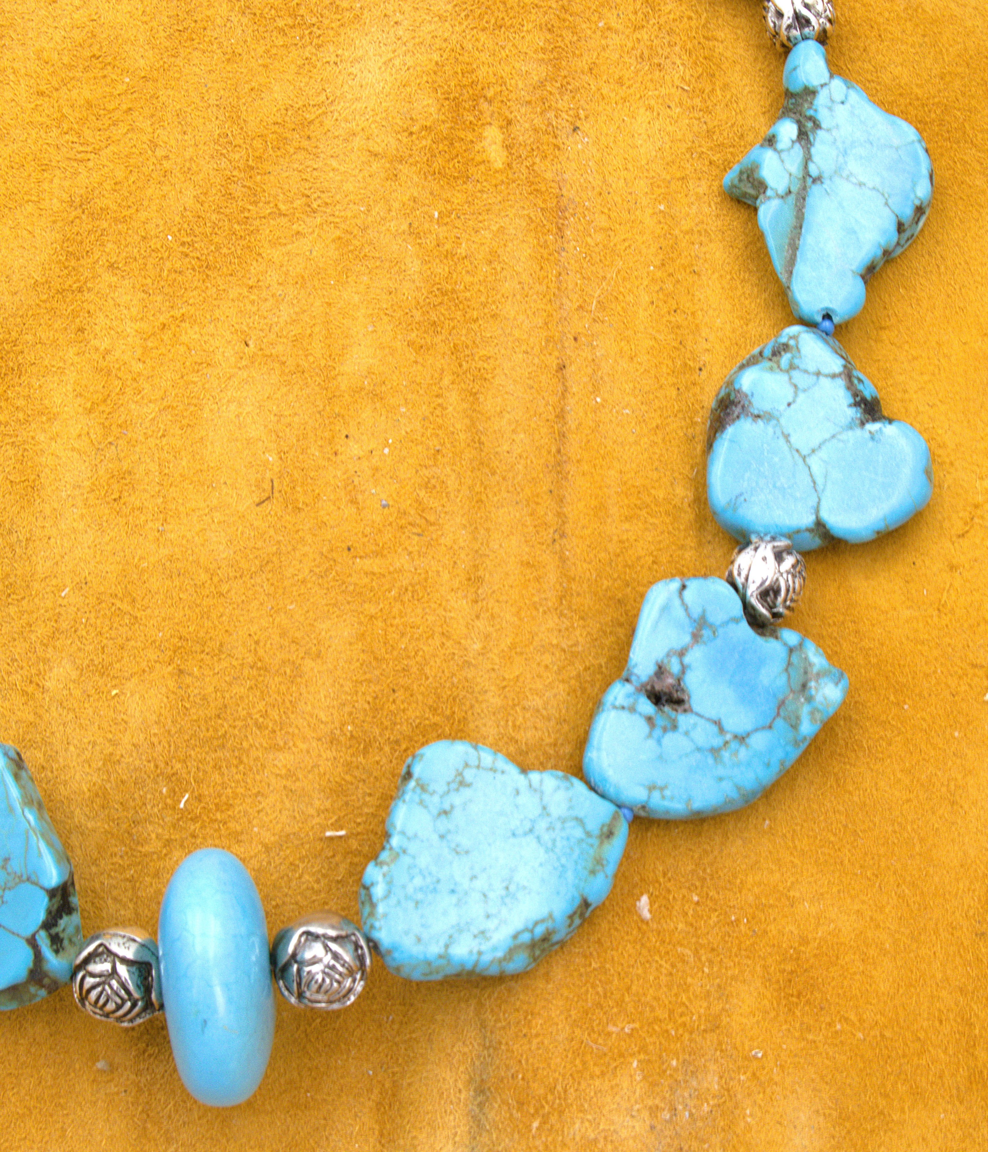 Turquoise Nugget Necklace 19"  NN01