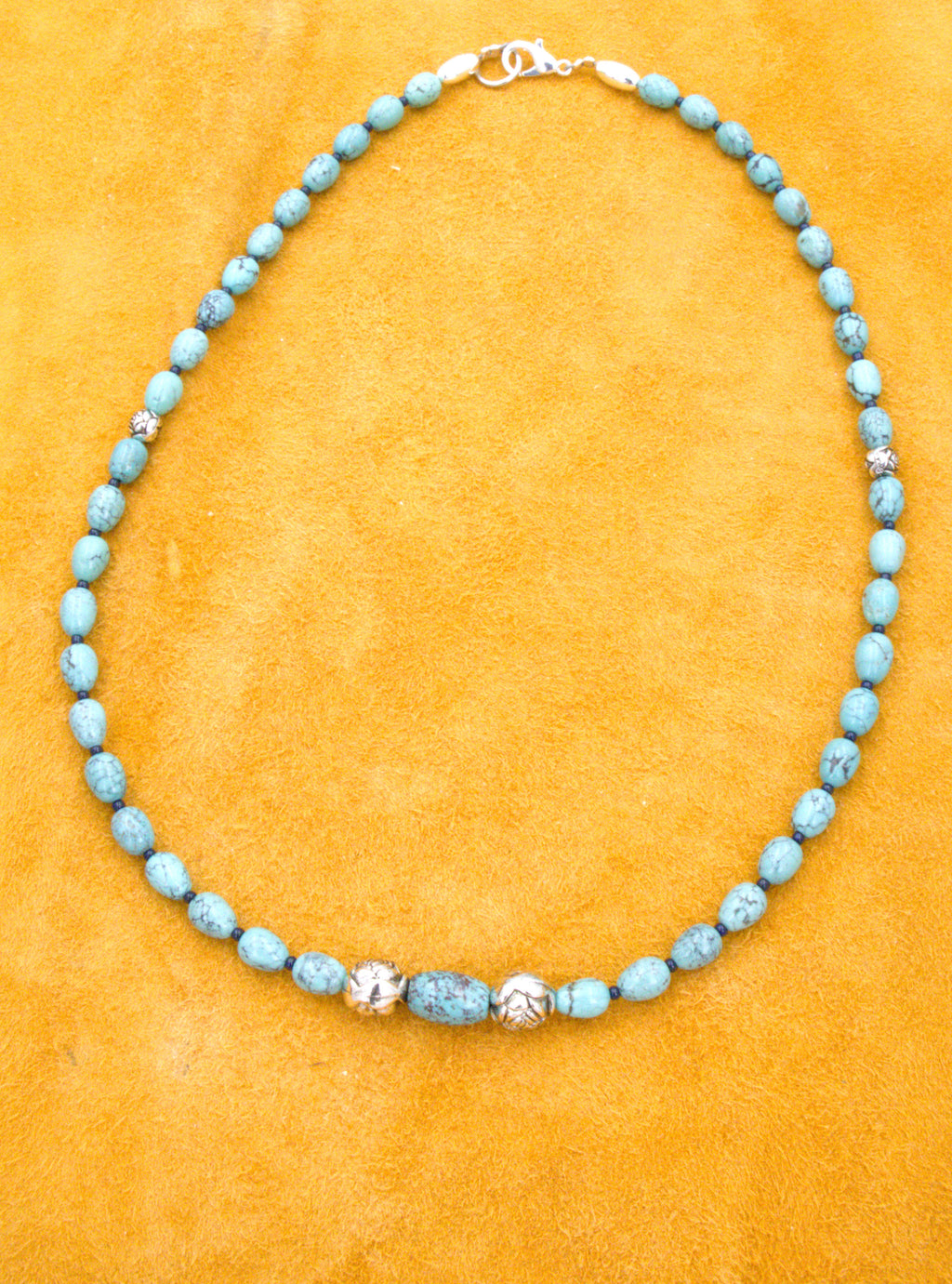 Turquoise Jewelry 19 and 1/2" Petite Turquoise Necklace  NN03