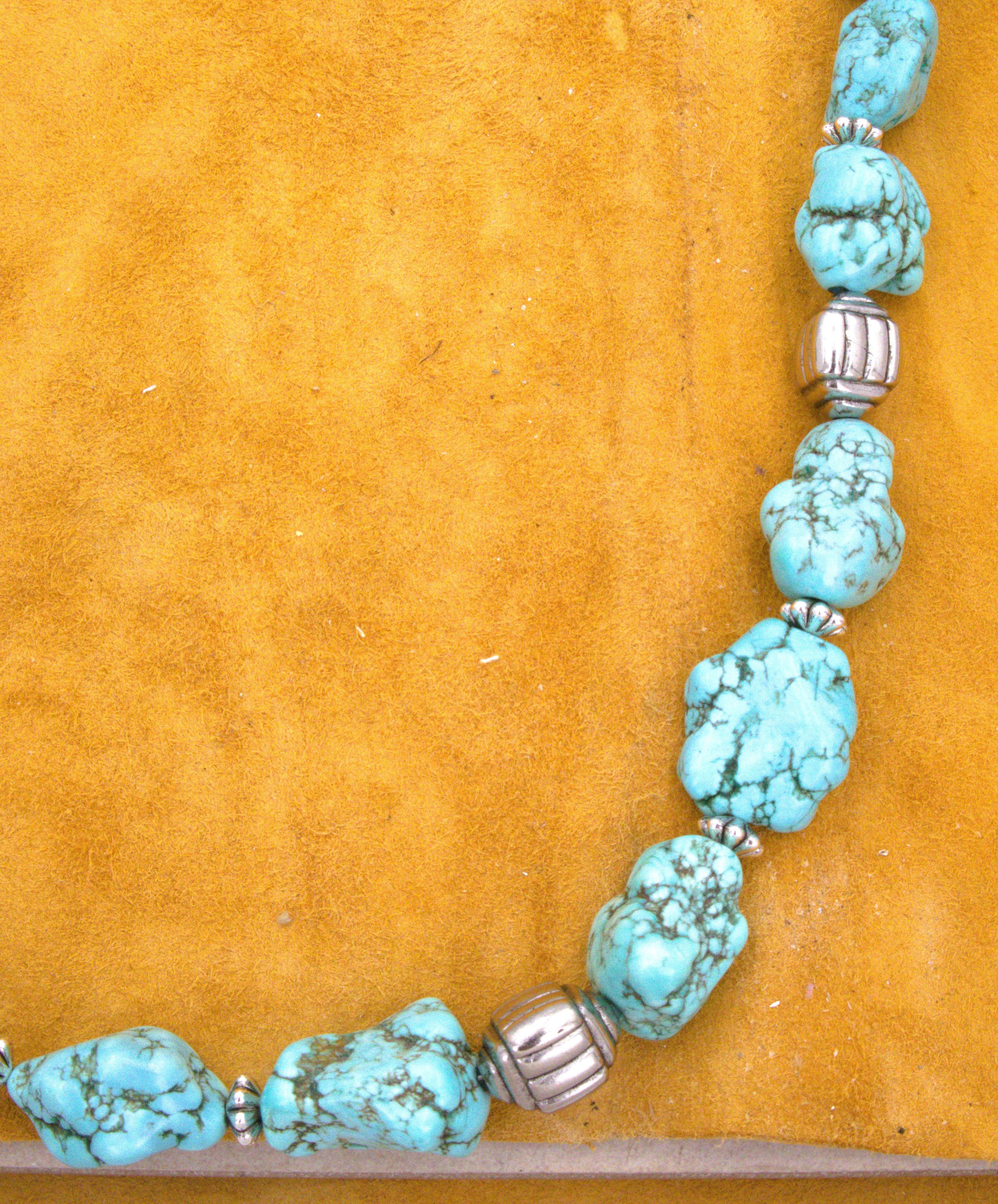 Large 28" Statement Turquoise Nugget Necklace NN06