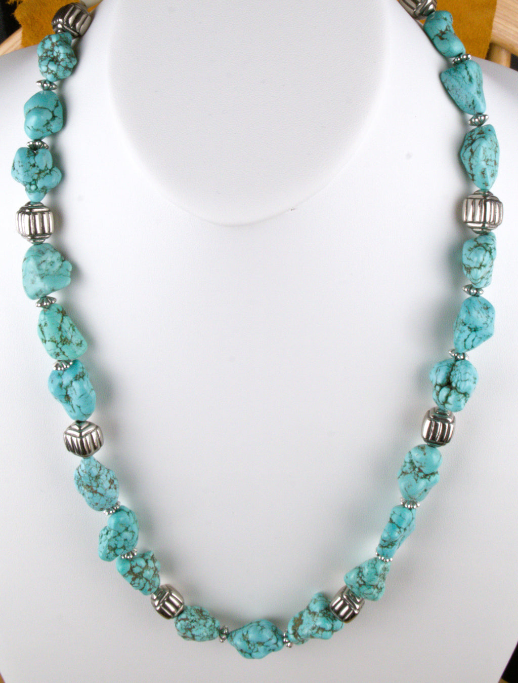Large 28" Statement Turquoise Nugget Necklace NN06