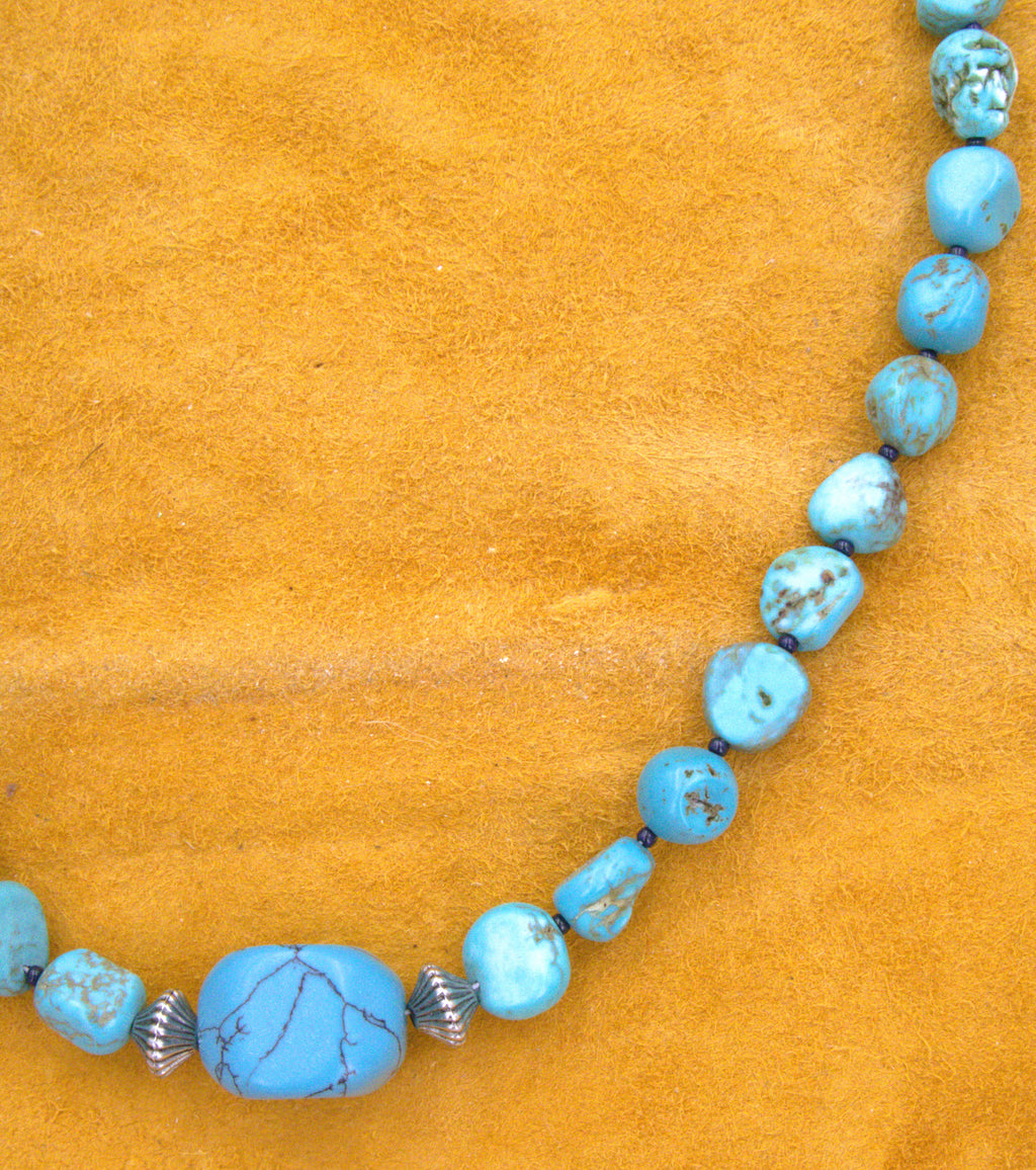 Turquoise Jewelry 19 and 1/2" Turquoise Nugget Necklace NN09