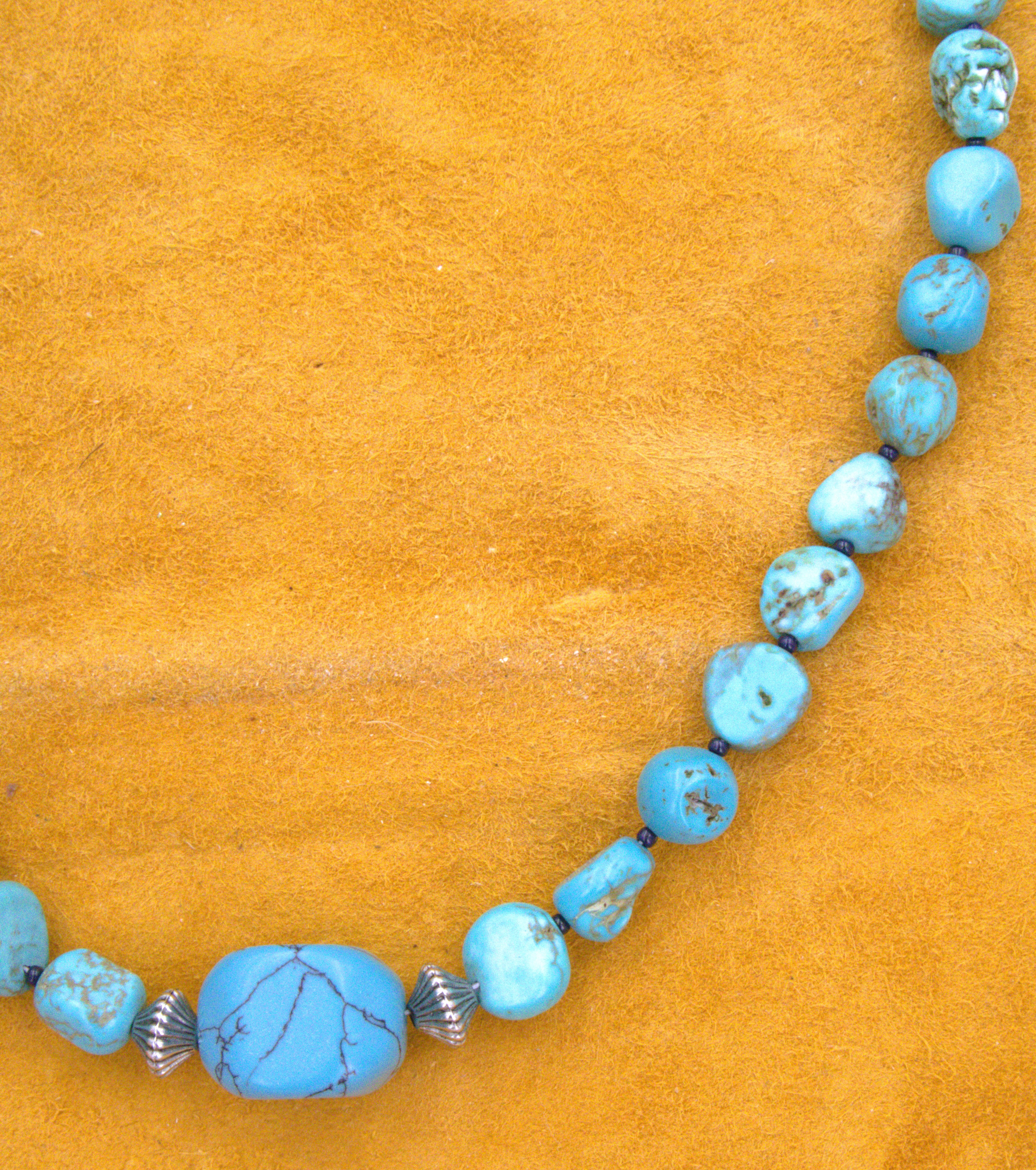 Turquoise Jewelry 19 and 1/2" Turquoise Nugget Necklace NN09