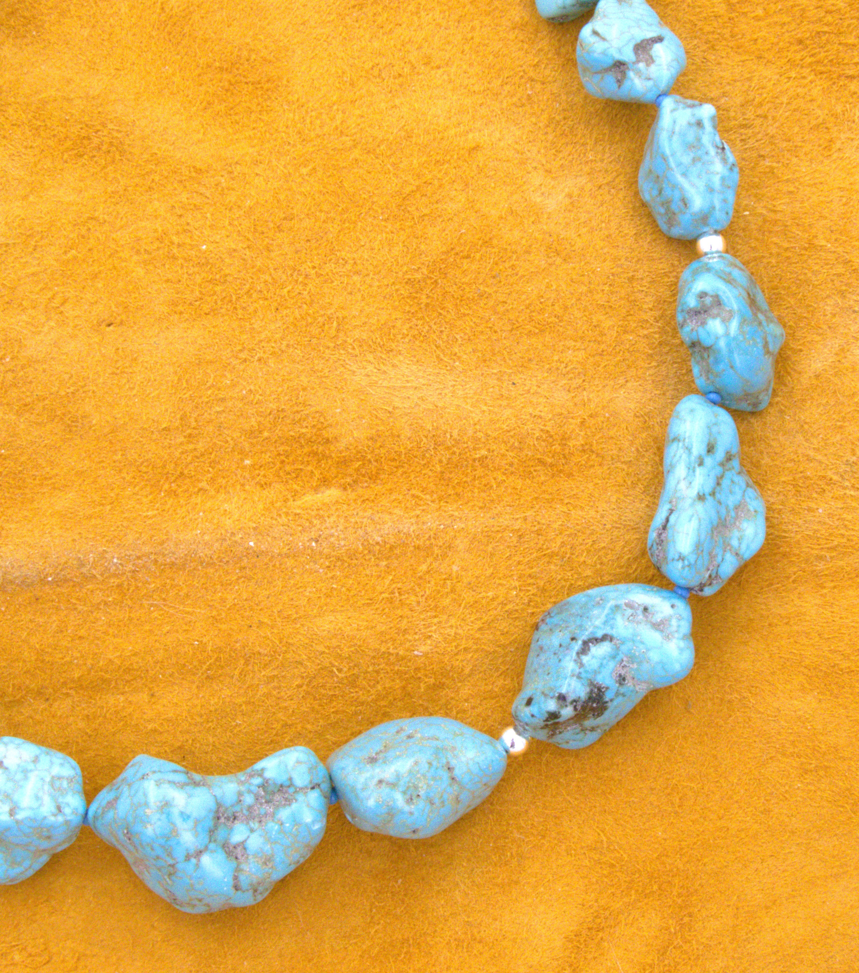 19" Chunky Turquoise Nugget Necklace NN13