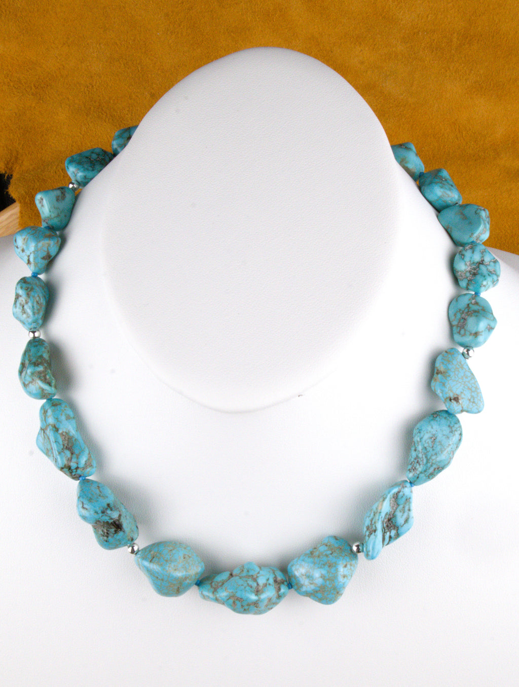 19" Chunky Turquoise Nugget Necklace NN13