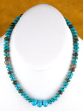 Turquoise Jewelry Turquoise Rondel Necklace 18 and 1/2" NN16