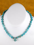 19 and 1/2" Turquoise Nugget Necklace Hand Made Turquoise Jewelry  NN18