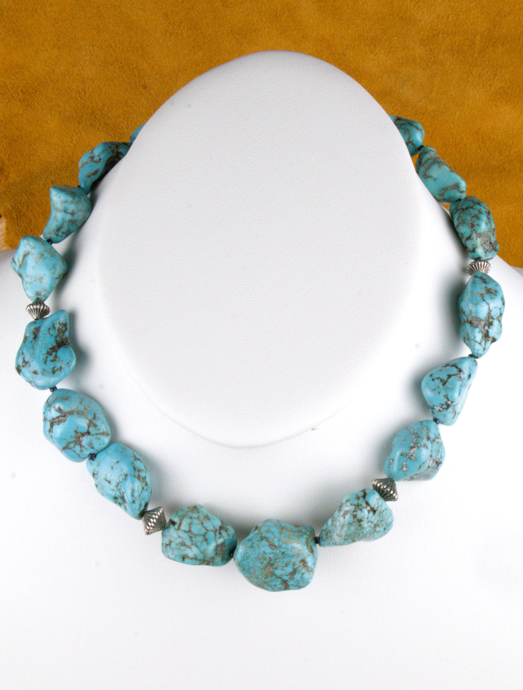 17" Chunky Turquoise Nugget Necklace NN19