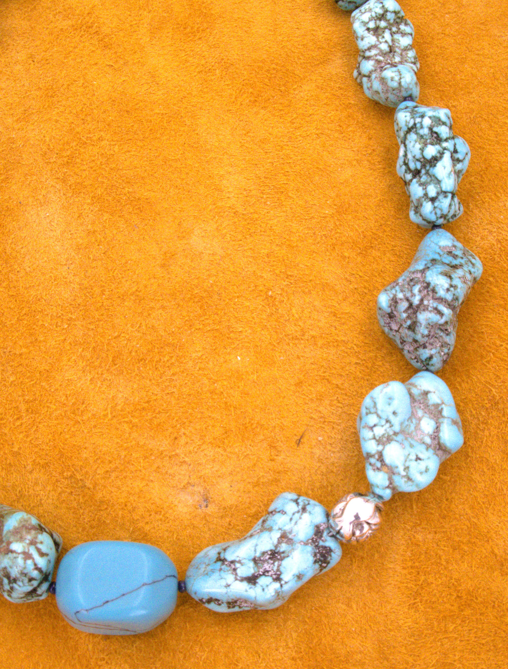 Turquoise Jewelry Chunky Turquoise Nugget Necklace 18"  NN20