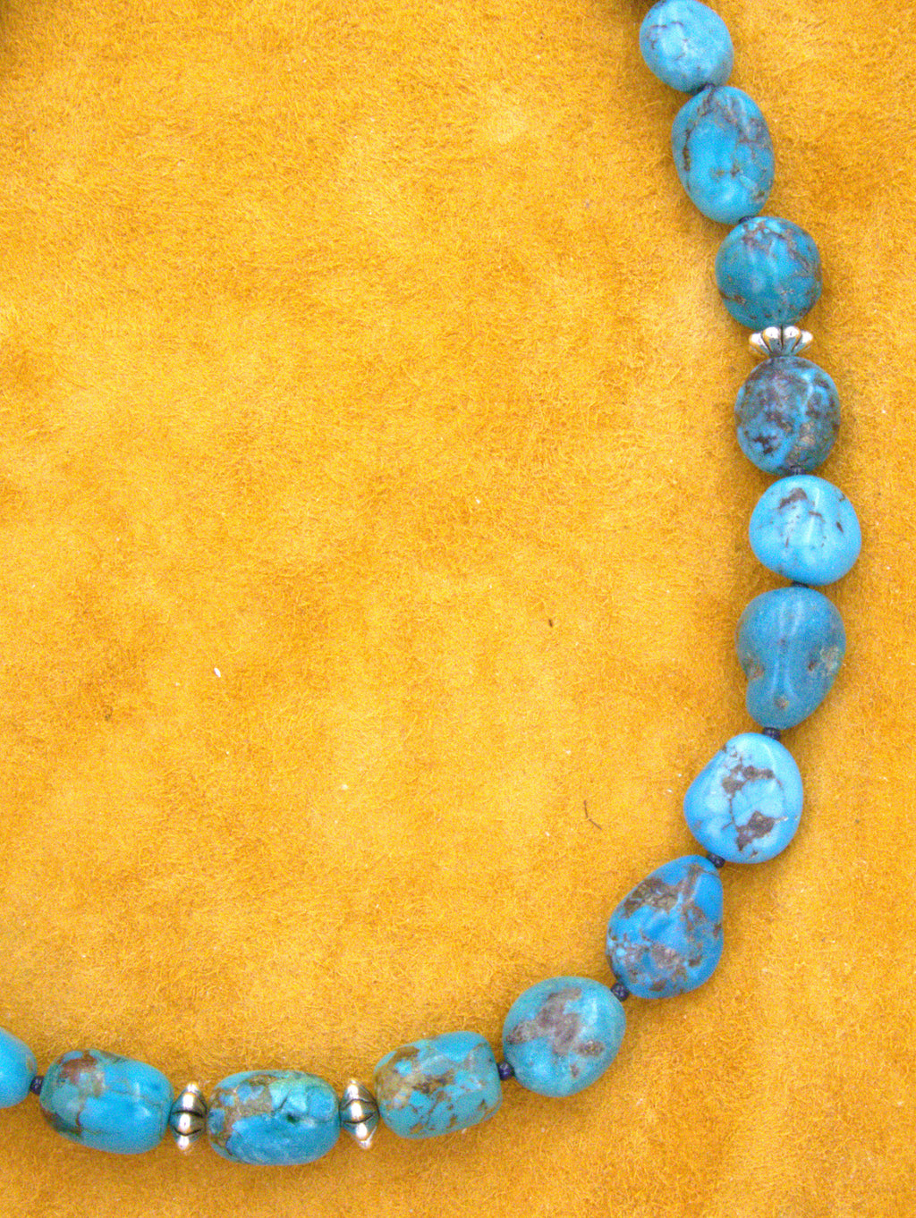 Turquoise Jewelry Medium Turquoise Nugget Necklace 18 1/2" NN21