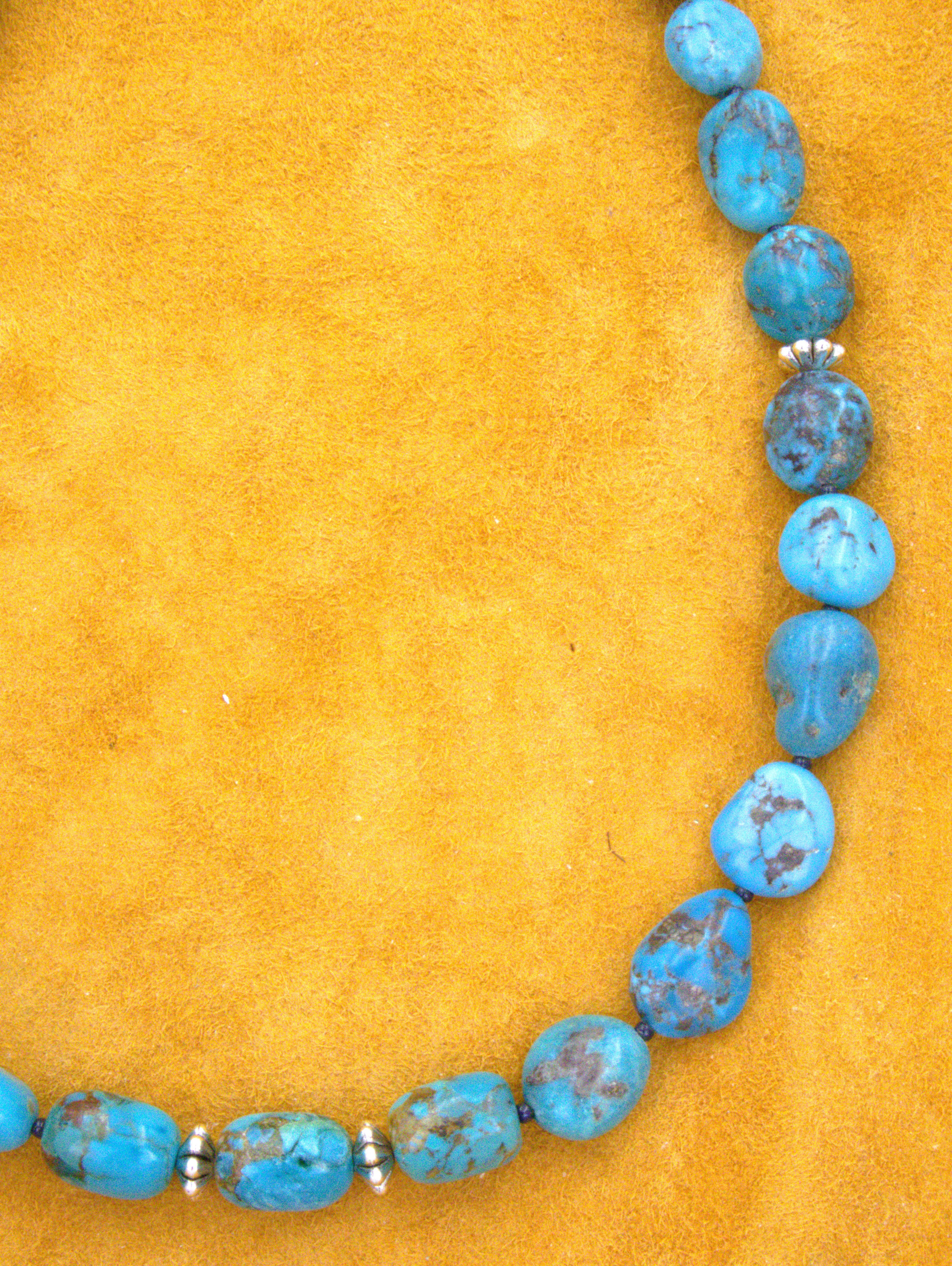 Turquoise Jewelry Medium Turquoise Nugget Necklace 18 1/2" NN21