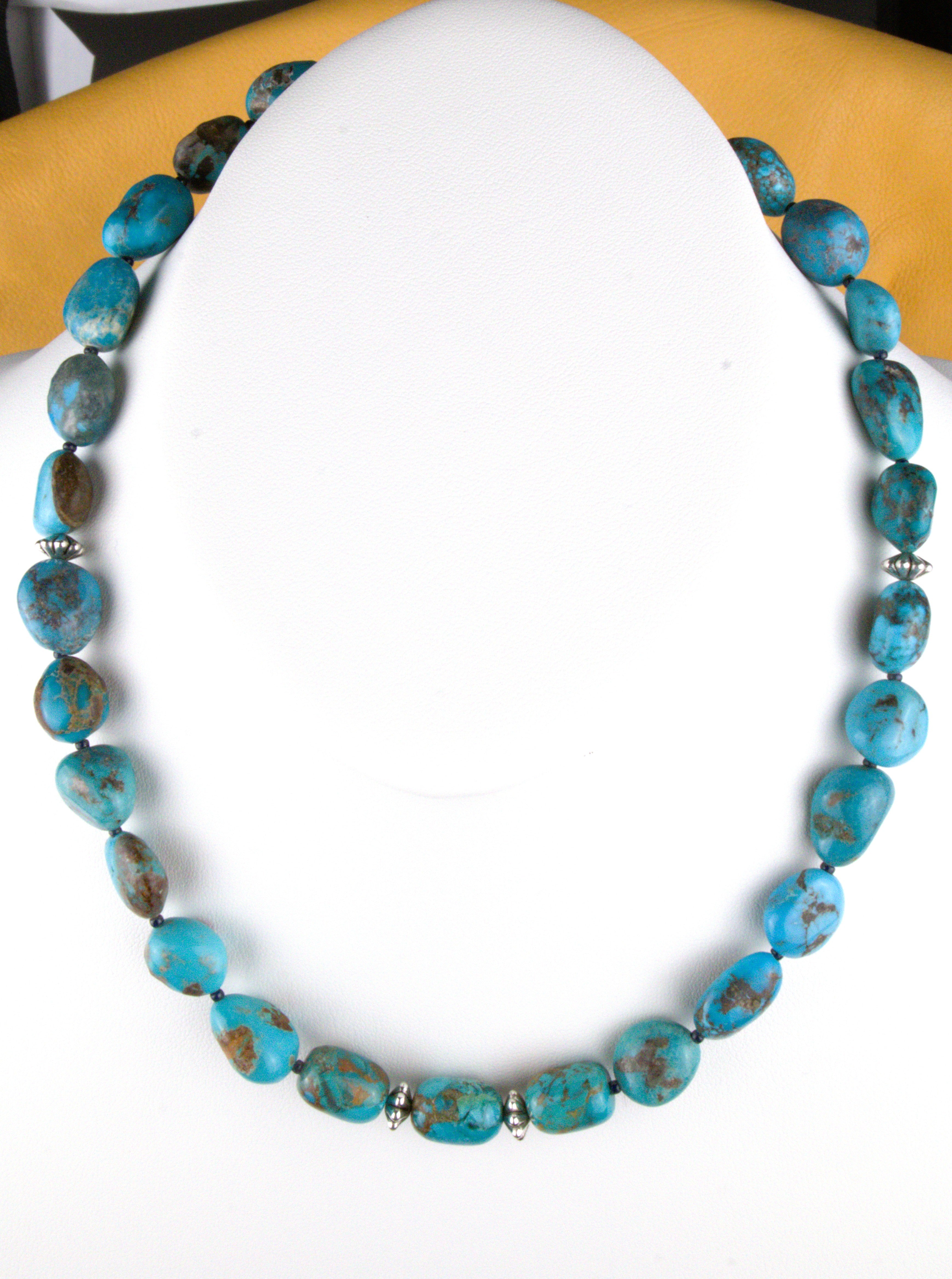 Turquoise Jewelry Medium Turquoise Nugget Necklace 18 1/2" NN21