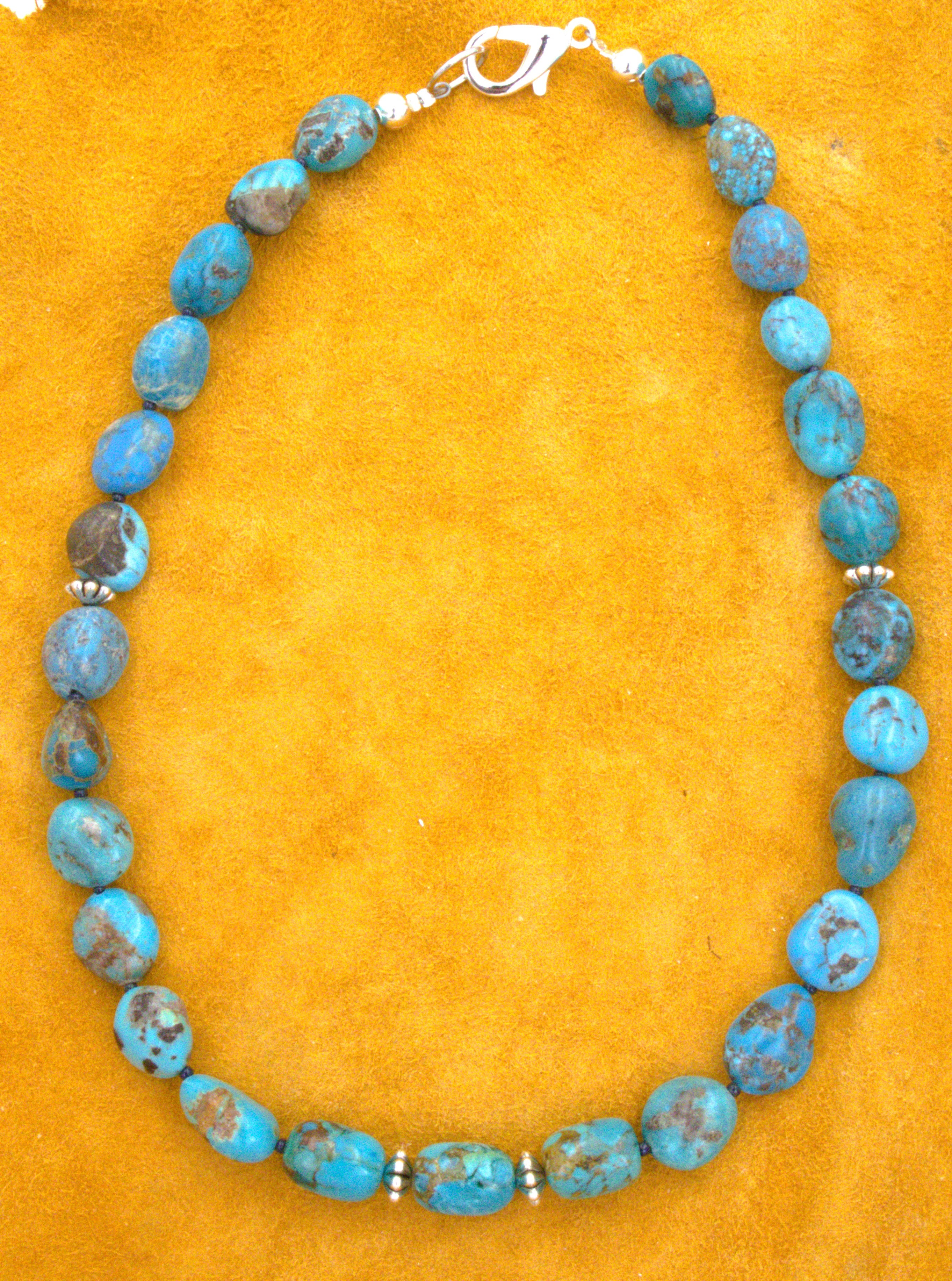 Turquoise Jewelry Medium Turquoise Nugget Necklace 18 1/2" NN21
