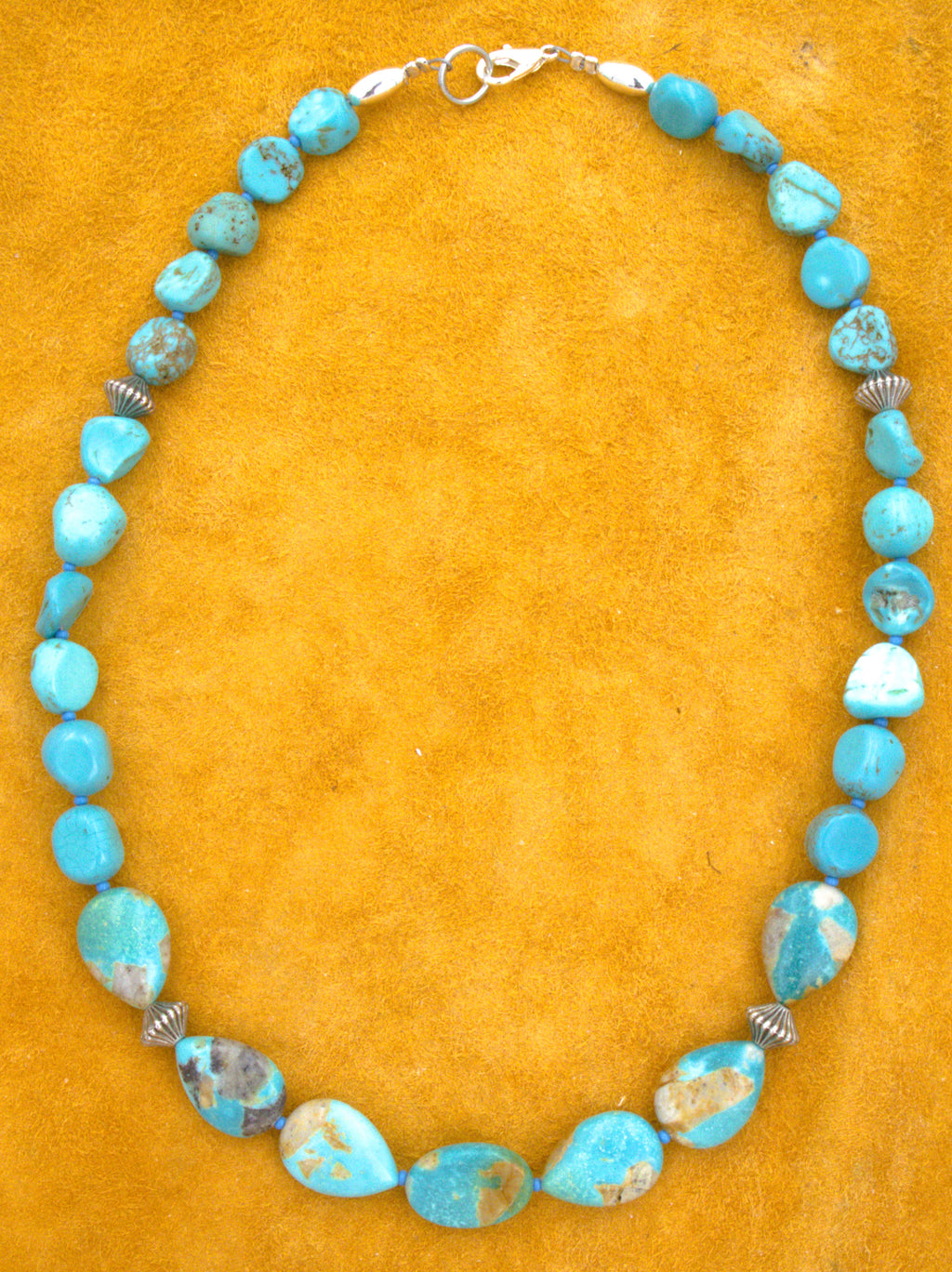 Turquoise Jewelry Sky-Blue Turquoise Nugget Necklace 17 3/4" NN22