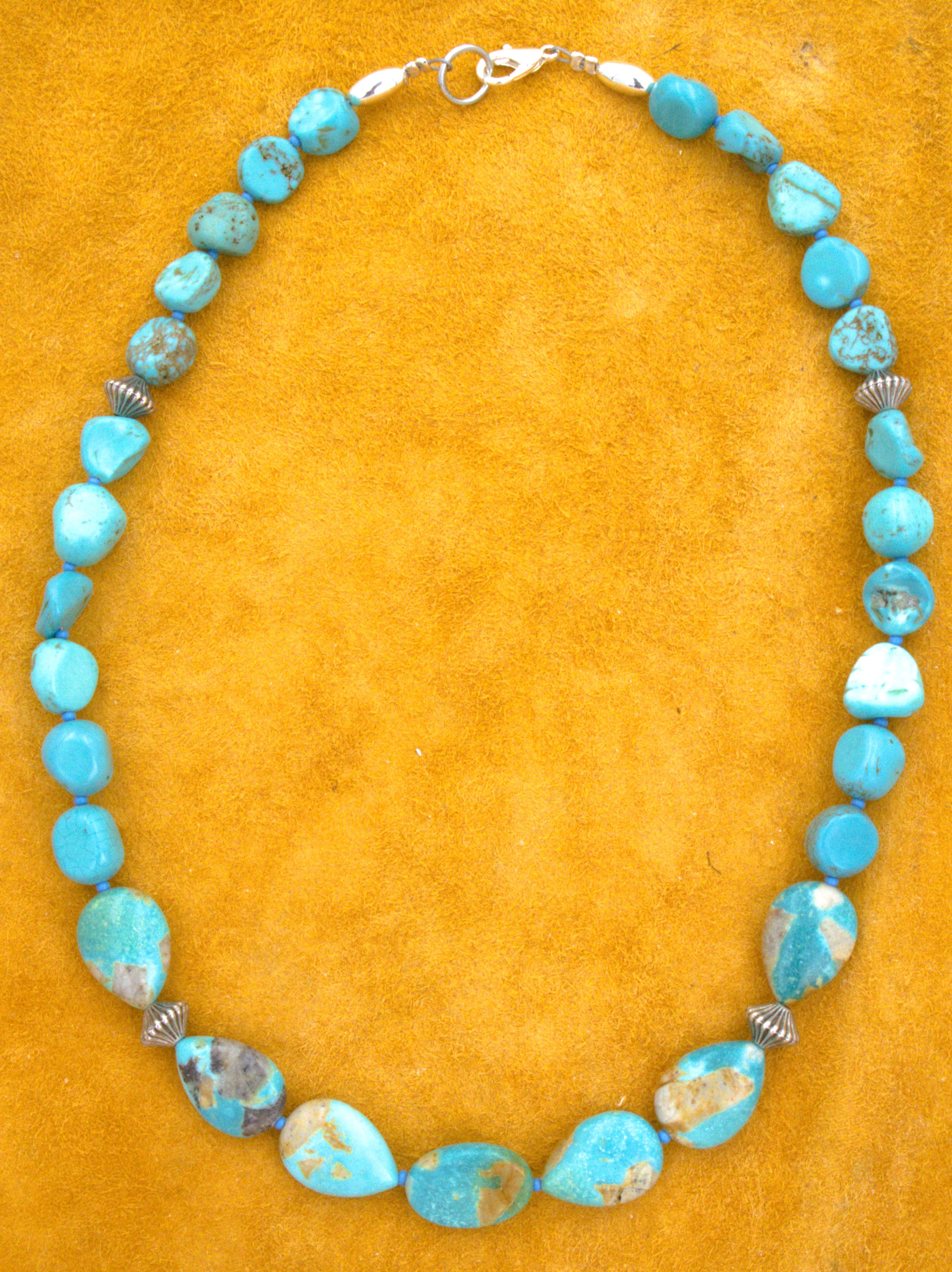 Turquoise Jewelry Sky-Blue Turquoise Nugget Necklace 17 3/4" NN22