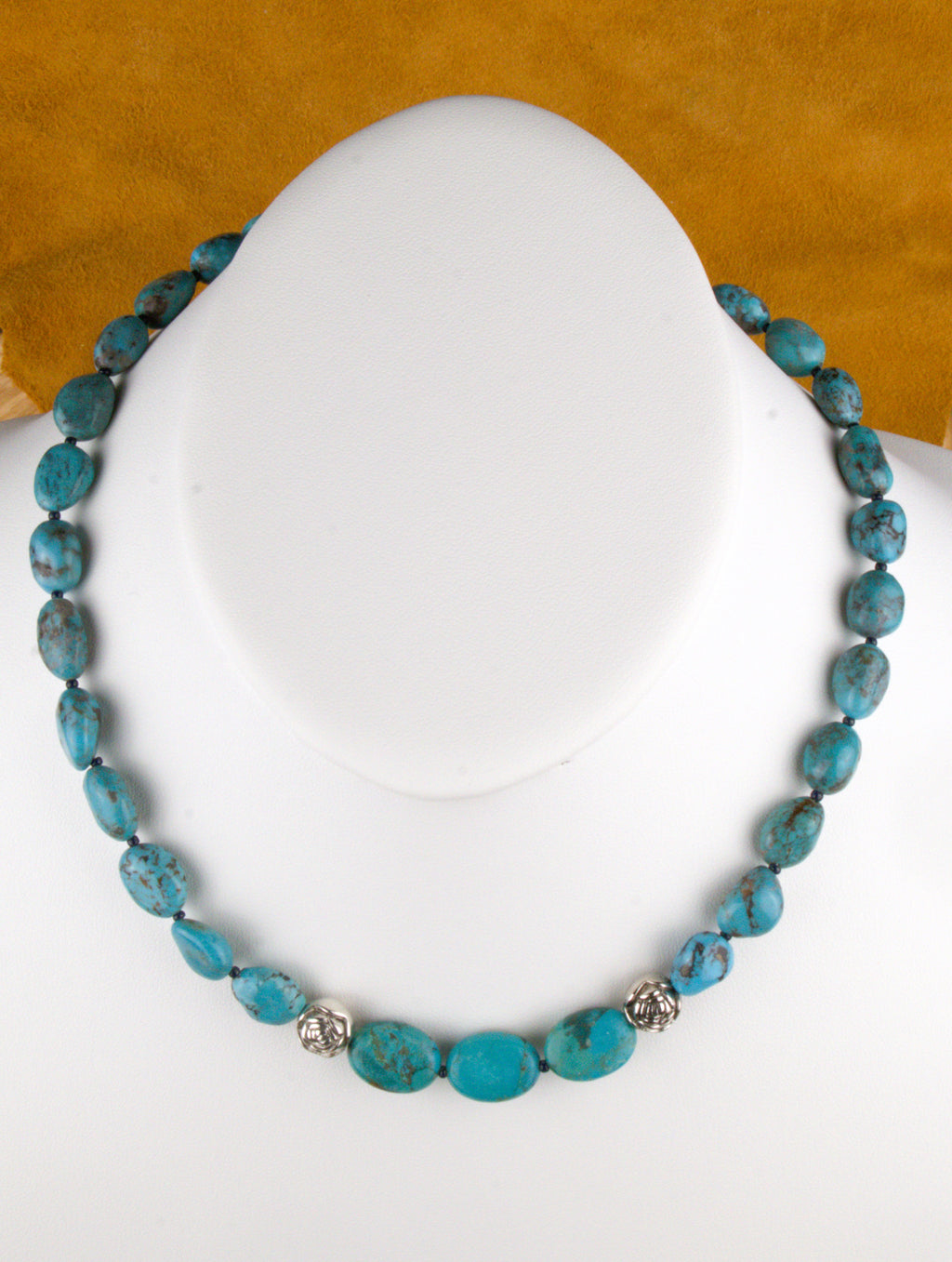 Turquoise Nugget Necklace 18 1/2" One of a Kind Turquoise Jewelry  NN23