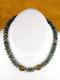 Green Turquoise Rondel necklace 17" NN24