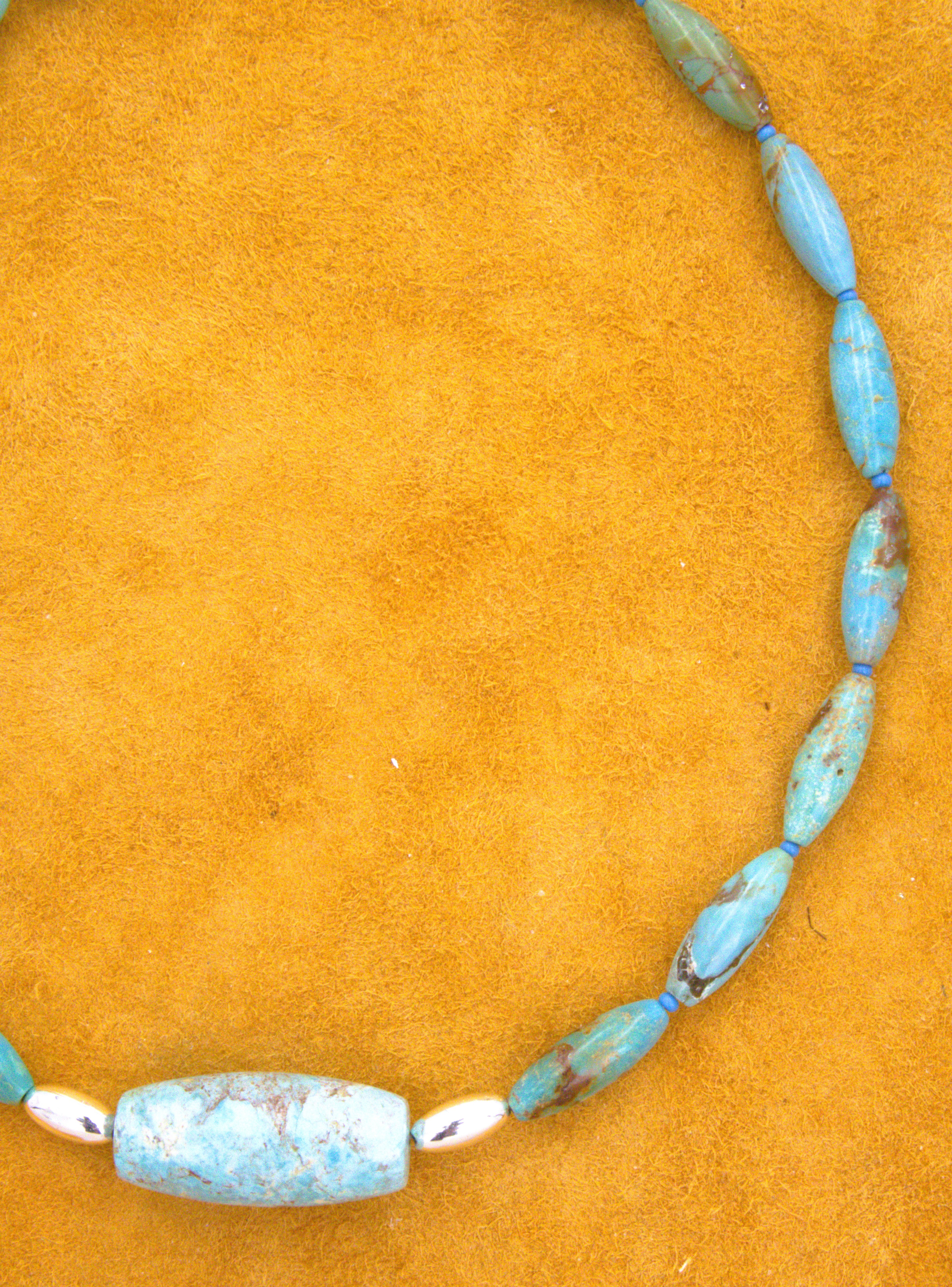 Turquoise Jewelry Sky Blue Turquoise Choker Necklace 15 1/4" NN25